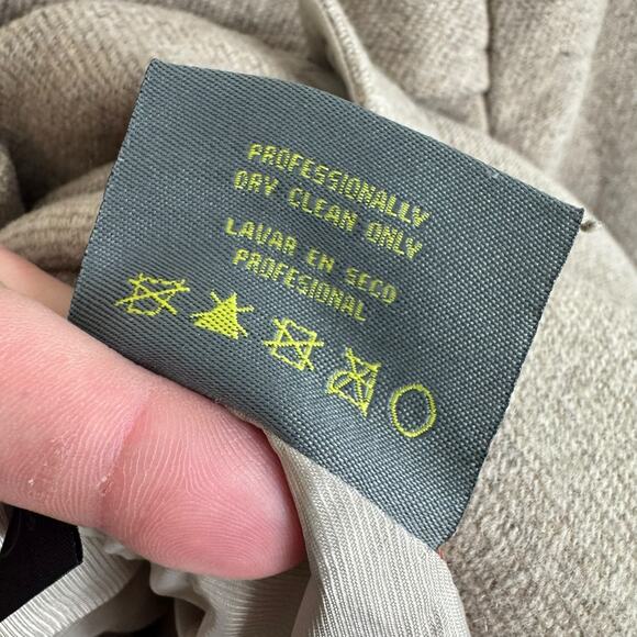 Kenneth Cole Reaction Tan Wool Blend Double Breasted Buttoned Belted Pea Coat XL - Picture 8 of 8